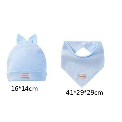 2 Pcs/set  Hat Suit Cotton Rabbit Shape Knitted Cap + Triangle Scarf
