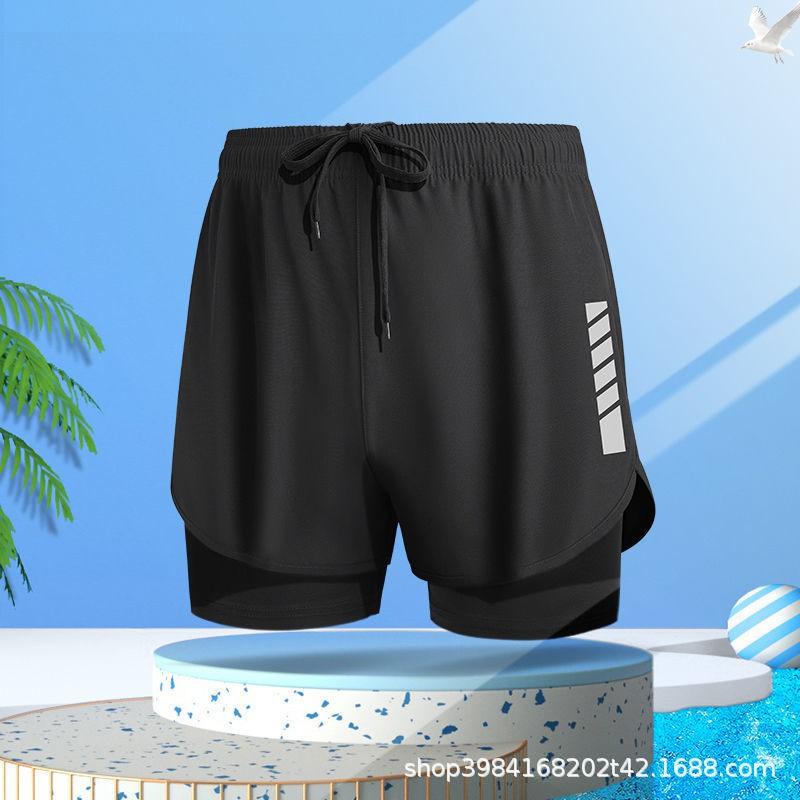 Mens Quick-Dry Swim Trunks With Inner Brief Support Loose Fit Athletic Board Shorts Swimming Beach Surfing