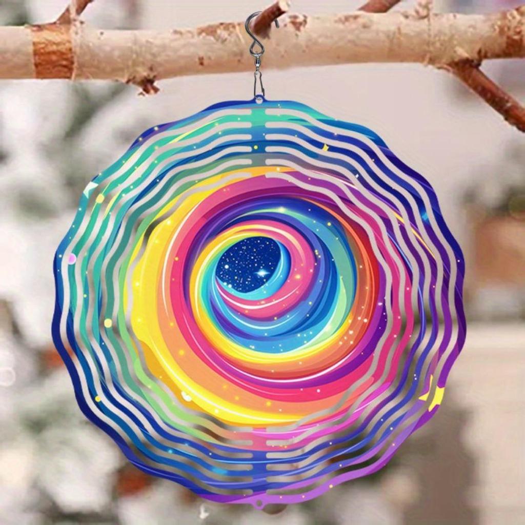 Živý 3D barevný spirálový větrník kinetické kovové umění pro venkovní zahradu dvůr terasu dekor jedinečný tančící nápad na dárek