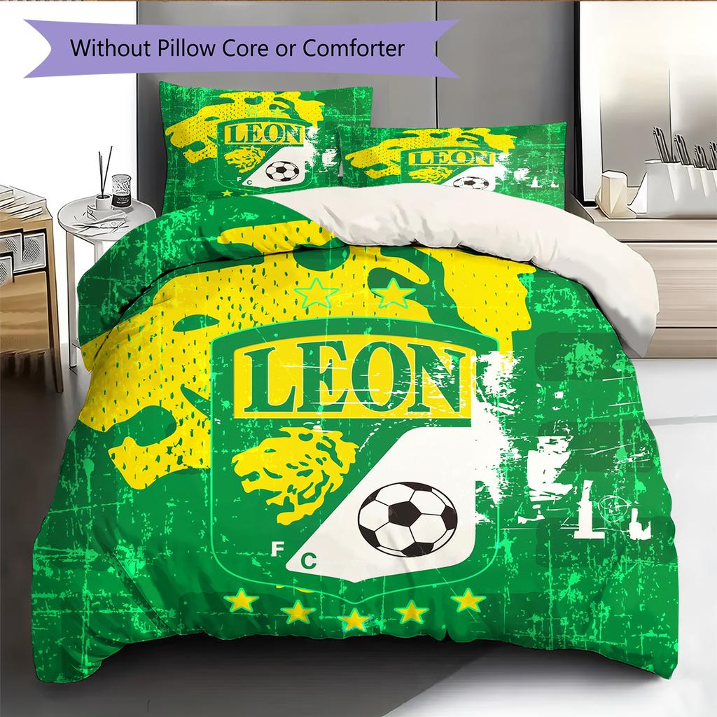 Leon FC Pattern Bedding Home Decoration Birthday Gift (1 * Duvet Cover + 2 * Pillowcase, Without Core)