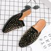 Nové pánské nazouváky Hip Hop Punk Nýty Kamínky Boty Slip On Ležérní Mules Mokasíny Prodyšné Mokasíny Zapatos Hombre
