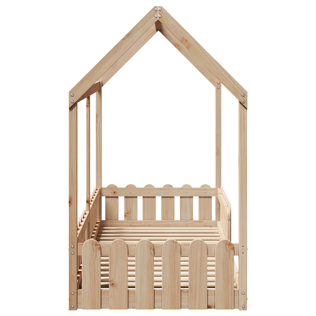 Kids House Bed 80 X 200 Cm Solid Pine Wood