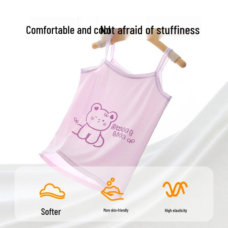 Clearance: Girls' Thin Sleeveless Summer Top, Children's Development Innerwear, Modal Fabric