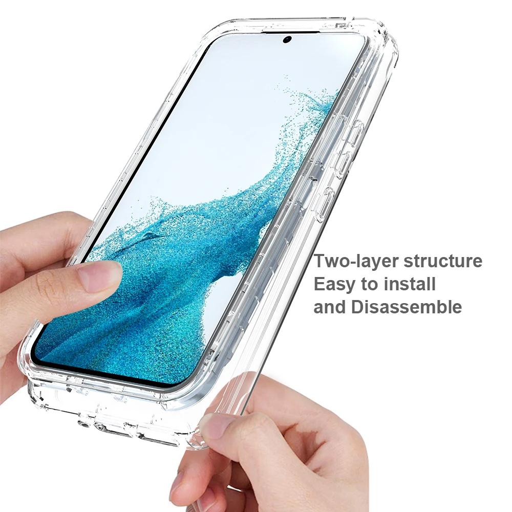 For Samsung A17 A56 5G A55 A35 A16 A54 A15 s24 S25 ultra S23 FE S22 Plus S21 Phone Clear Case for Samsung Galaxy A54 5G A14 A34