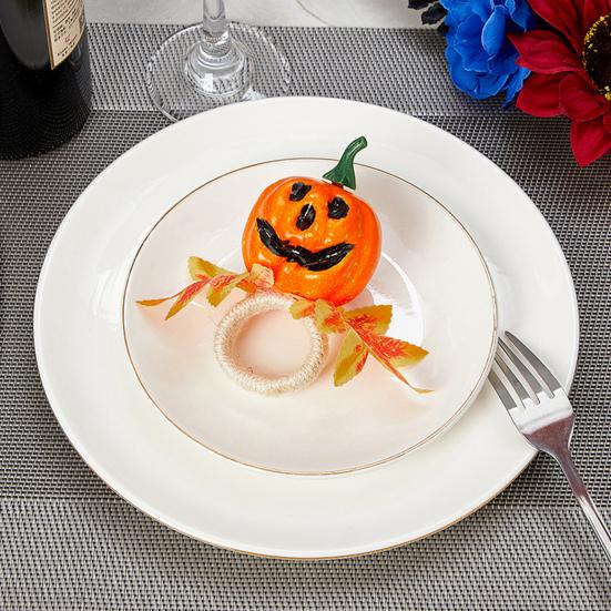 Halloween Napkin Ring Pumpkin Eyeball Spider Skull Napkin Holder for Dinner Table