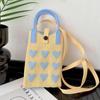 Sweet Love Knitted Mobile Phone Bag Mini Fashion Knitted Crossbody Bag Cute Korean Knit Handbag Phone Pouch
