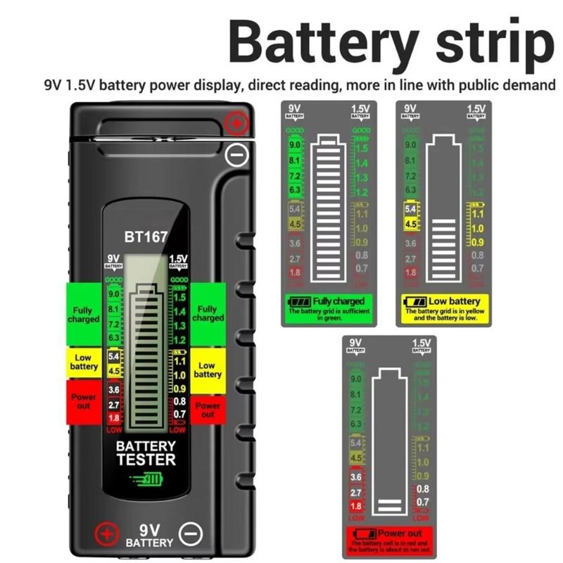 Digital Battery Capacity Tester Accurate Measurement LCD Display for Button Cell Battery Double A/Triples A Battery