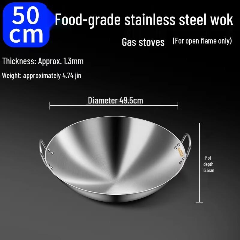 

Commercial Stainless Steel Double-Handle Wok