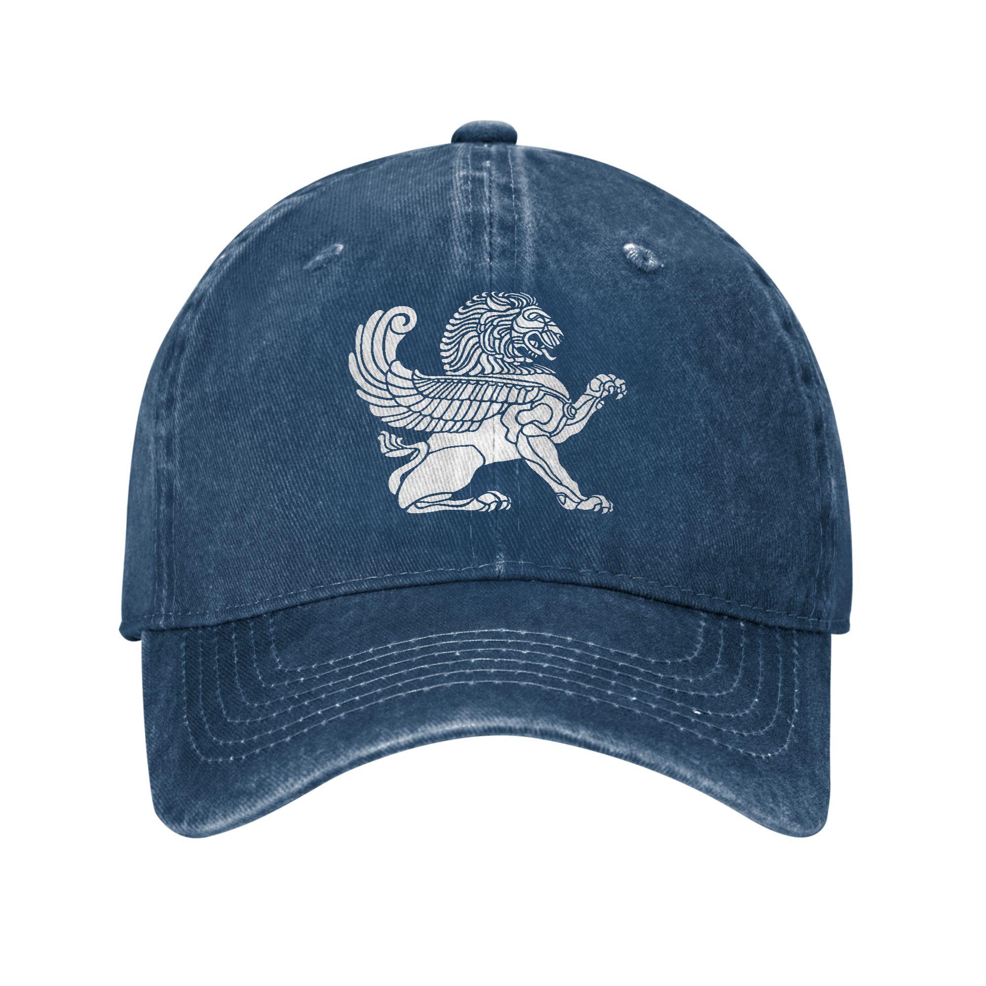 

Persian Lion Iranian Baseball Cap Sun Outdoor Gym Sun-Proof Washed Trucker Hat Women Unisex Casual Design Snapback Cap One Size