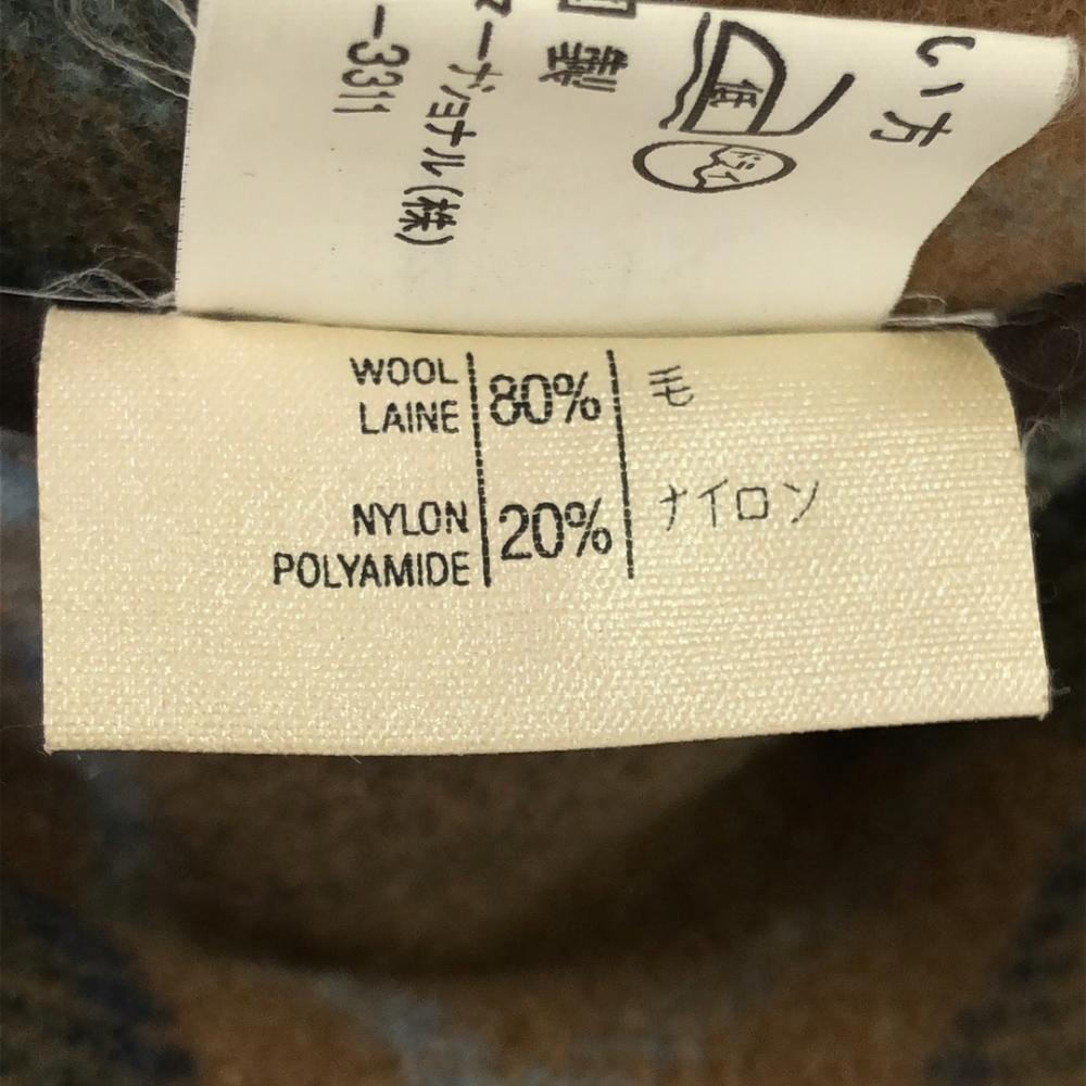 Gloverall Britská vlněná směs Duffel kabát 9 LET 52.8"s Velbloudí Kostkovaná záda Dětský Použitý