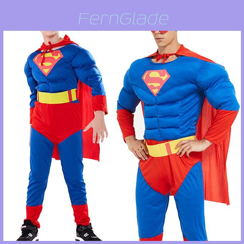 Exquisite Superman Superhero Christopher Reeve Muscle Jumpsuit For Halloween And Cosplay