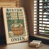 Retro Japandi Zábavné Zvířecí Umělecké Tisky Koupelnová Stěna Domácí Dekorace Plakát Japonská Žába ve Vaně Plátno