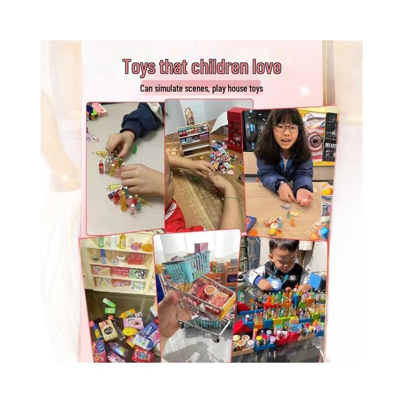Miniature Food & Drink Set: Small Supermarket Model Toys for Pretend Play