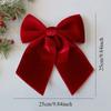Christmas Decorative Knots 25x25cm Red Velvet Ribbon Bows Large Size Plush Bow Flower Craft Christmas Tree Ornaments Deco Noel
