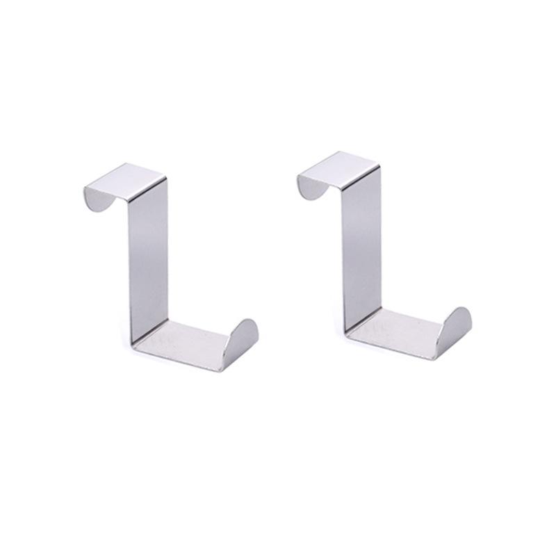 Stainless Steel Z Hooks Behind The Door Kitchen Cabinet Door On The Dormitory Wardrobe No Punching Door Back Dual-purpose Hanging Coat Hooks