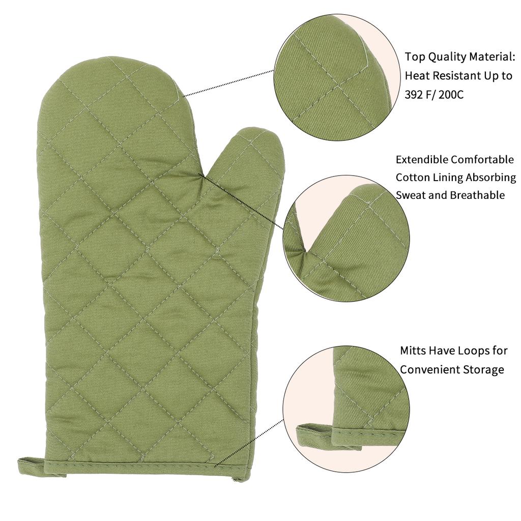 Oven glove four piece set, insulated, heat-resistant, microwave oven gloves, kitchen cooking insulated gloves, baking tools