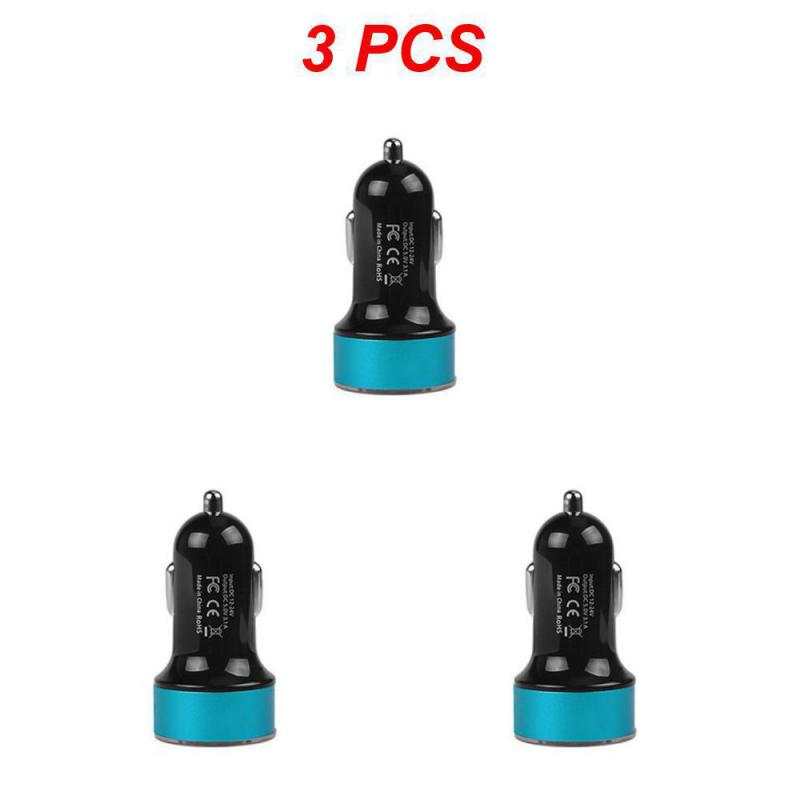 2~5PCS Auto Vehicle Car Dual USB Car Charger QC 3.0 Fast Charging Adapter Cigarette Lighter LED Voltmeter For All Mobile Phone