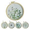 1 Set Starter Stitch Kit Adorable Wide Application Cotton Flax Floral Plant Pattern Beginner Embroidery Kit for Gift