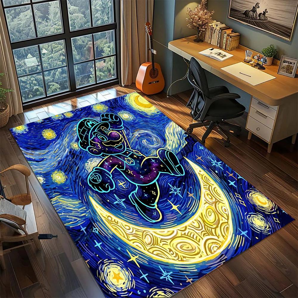Super Mario Gamer Home Decor Large Area Non Slip Washable Floor Mat Rug Carpet Bedroom.-TING