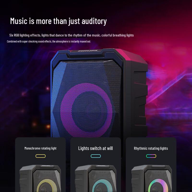 Philips SD308 Portable Karaoke Bluetooth Speaker with Dual Microphones