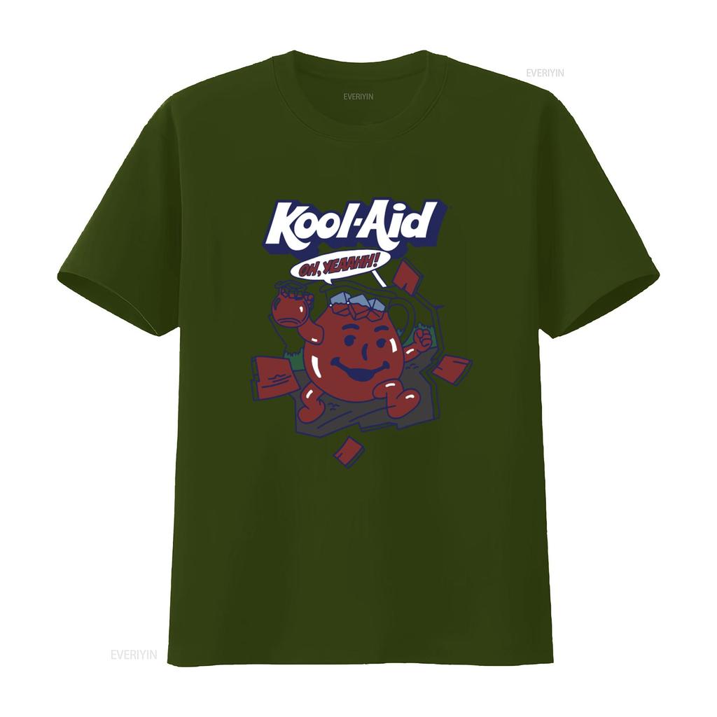 Kool Aid Unisexs Oh Yeah T Shirt Drink Mix Unisex Design Gray New M L Vintage Casual Stretched Versatile Streetwear Fashion