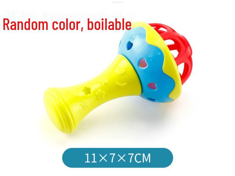 Boilable Soft Rubber Baby Dumbbell Rattle & Teether (0-1 Year Old)