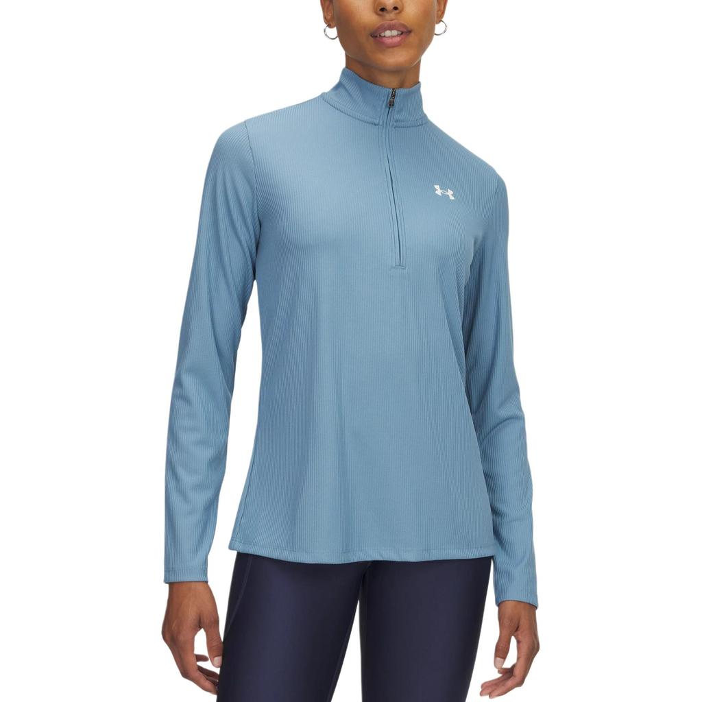 Under Armour Camiseta Feminina de Manga Longa Leve e Fresca Tech Ribbed de Secagem Rápida Solta 1389857-418