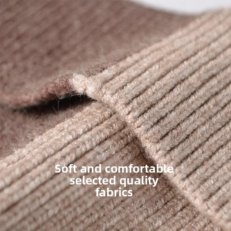 Autumn/Winter New Arrival Fashion Colour-Block Knitted Hat Women's Casual Travel Beanie Minimalist Pull-Over Hat Core-Spun Yarn Wool Beanie