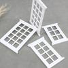 White Miniature Doll House Window Frame With Panels For Customizable Doll Accessories