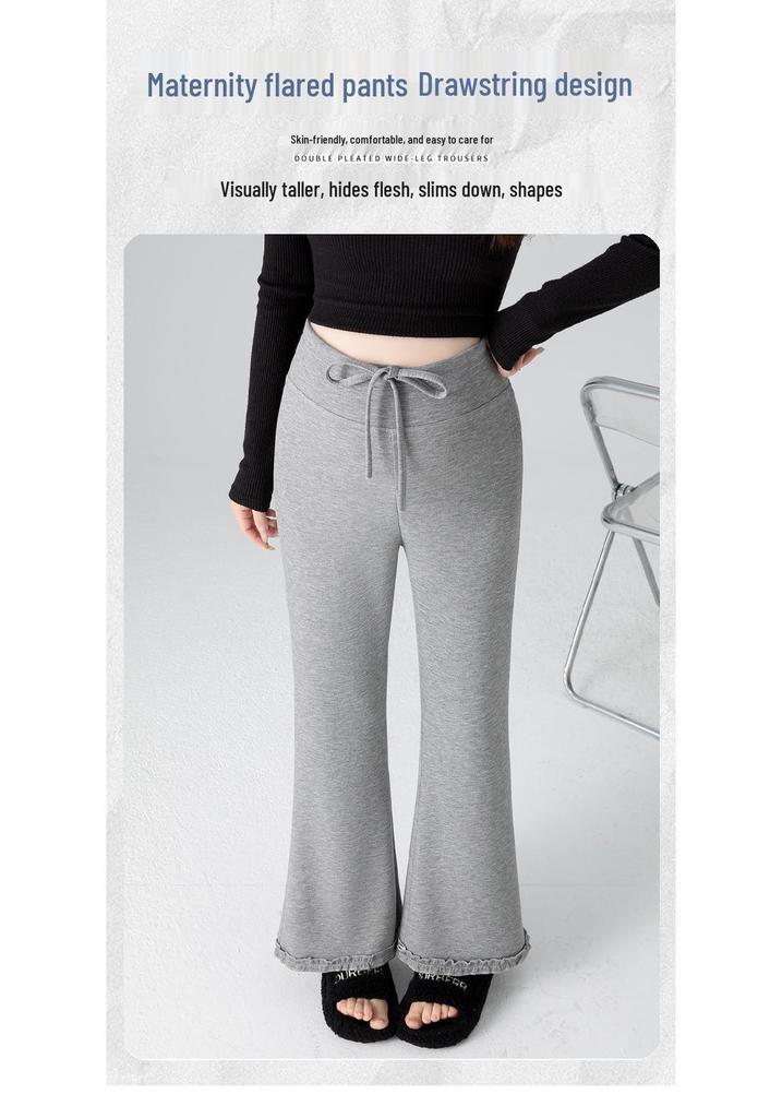 Trendy Spring Maternity Lace Flared Pants - Slimming & Casual Fit