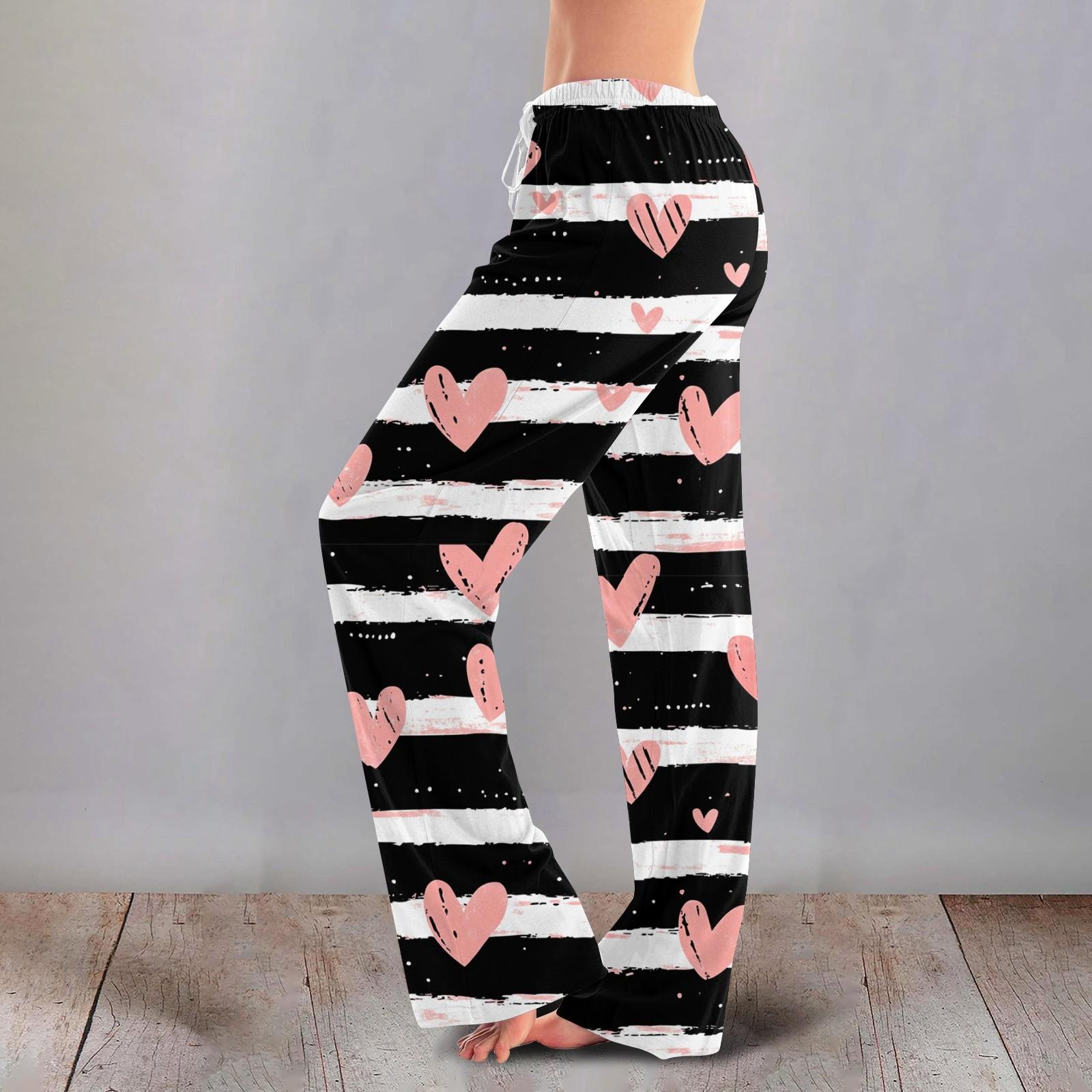 

Женские повседневные прямые брюки с принтом повседневные длинные брюки L чёрный