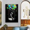 Banksy Art Kinderballon-Leinwandgemälde, fliegender Ballon, Poster und Drucke, Heim- und Raumdekoration, Wandkunst, Hanigng