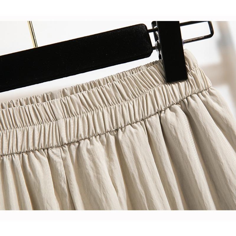DIMANAF 2025 Spring Summer Plus Size High Waist New Skirts Women Clothing Fashion Loose Pleated Skirt Vintage