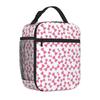 Bestselling Pink Tie Bow Pattern Preppy Thermal Food Carrier Daycare Meal Picnic Lunch Bag