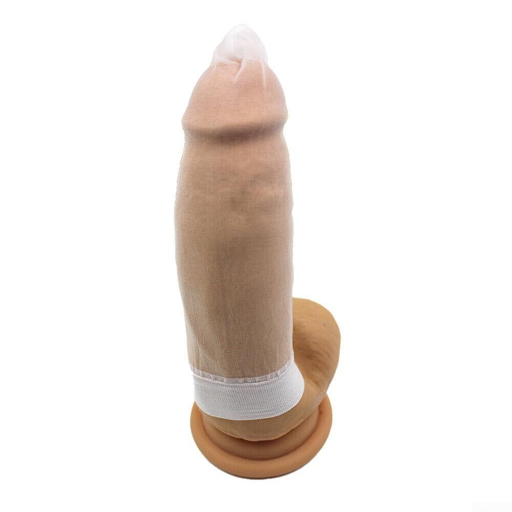 Sissy Men Gays Long Penis Sheath Sleeve Cover Up Thong Lingerie Underwear Brief