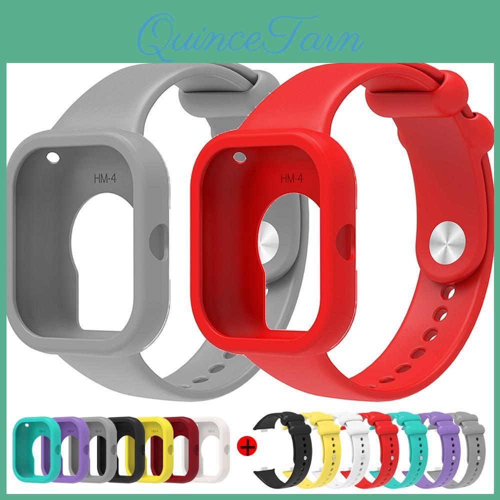 Strap 4 Redmi Watch For 2in1 Watchband Case Single Color Soft Silicone Set Wristband Replacement Watch Accessories