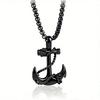1pc Stainless Steel Vintage Anchor Pendant Necklace, Suitable For Everyday Wear