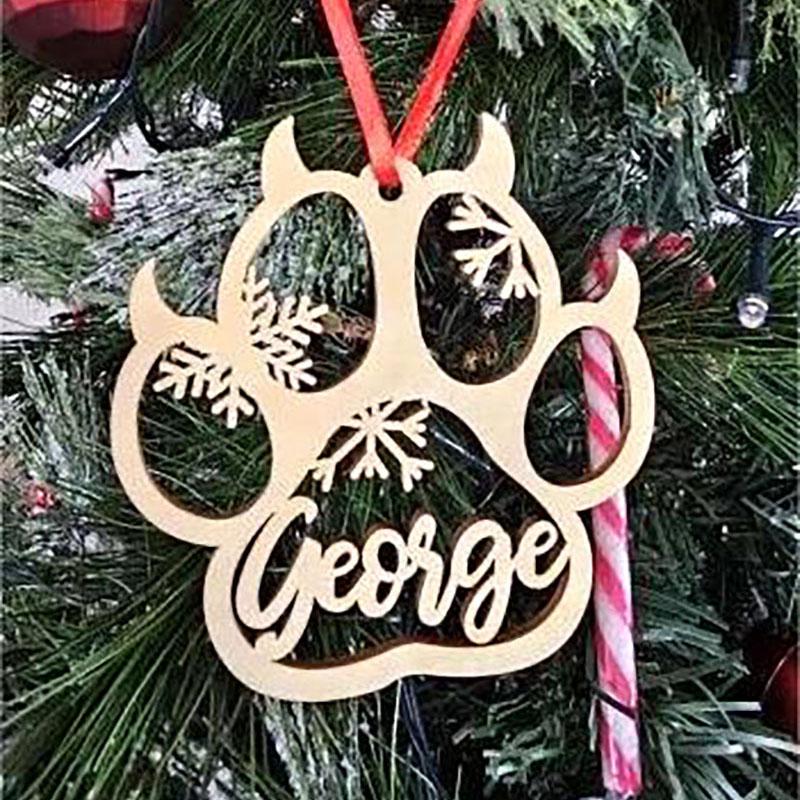 Personalized Different Name Christmas Ornament Custom Christmas Bauble Laser Cut Snowflakes Decoration Wooden Hanging Gift