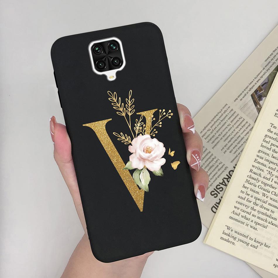 For Xiaomi Redmi Note 9 Pro Case Flowers Letters Silicone Soft TPU Back Cover For Xiomi Redmi Note9 Pro 6.67'' M2003J6B2G Case
