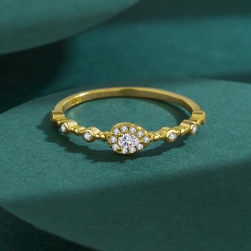 2022 NOVÝ módní kulatý prsten pro ženy Skutečný minimalistický S25 Sterling Silver Oslnivý diamantový křišťálový prstýnek na svatbu