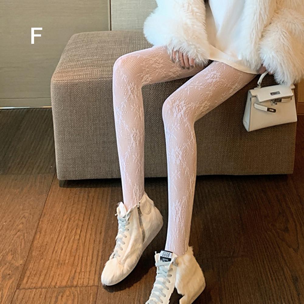 Love Black Retro Rose Flower Bottoming Stockings Pantyhose Fishnet Lace Trousers Gothic Tights