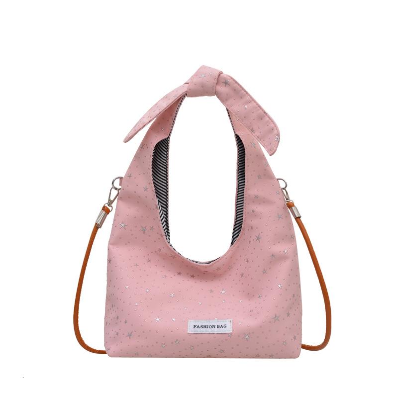 Große Kapazität Stern Schultertasche Neue gefaltete Handtasche Pendler Einfache Mädchen Tragetasche