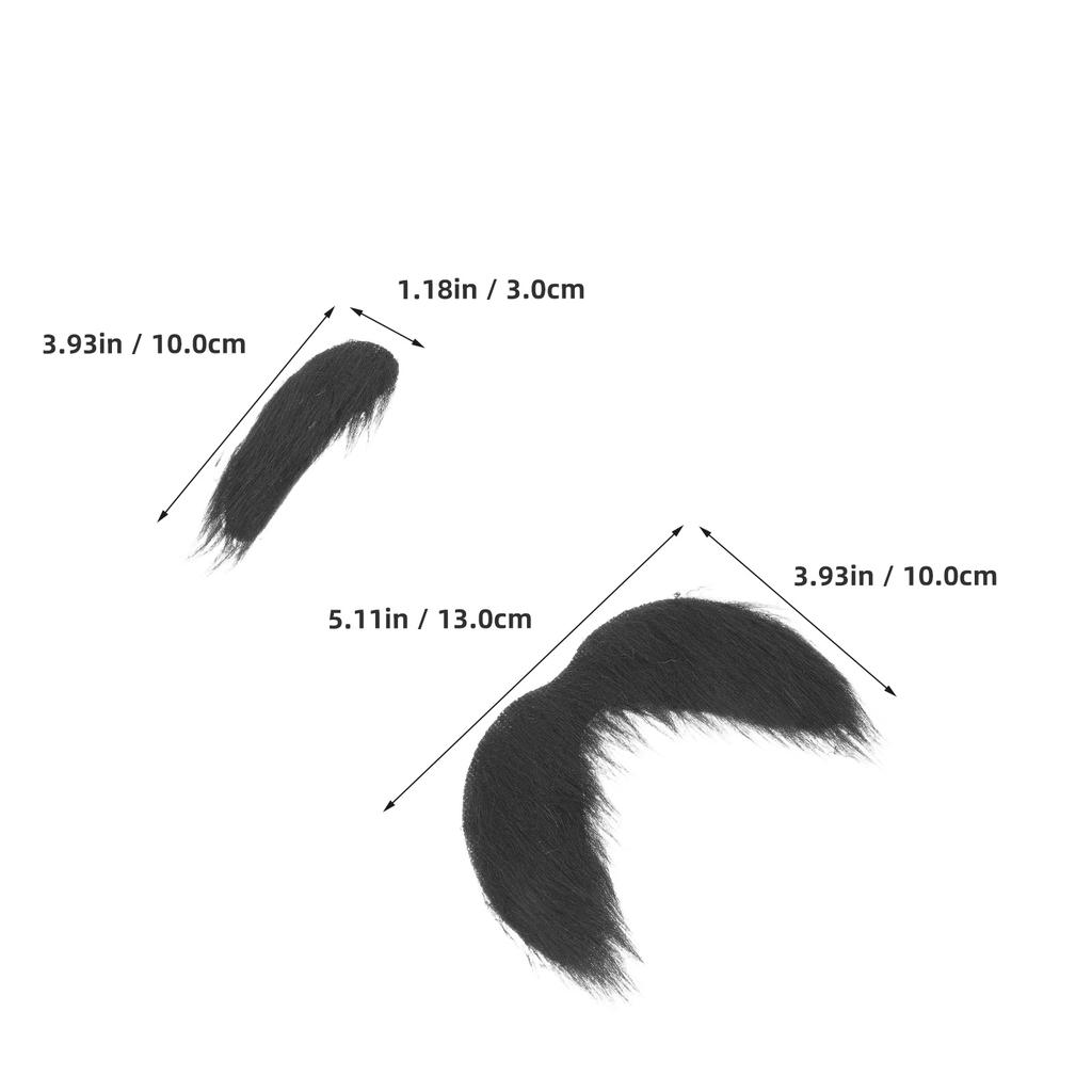 3 Pcs Artificial Mustaches Fake Beard Cartoon Costume Accessories for Men Halloween Cosplay False Moustaches Diy