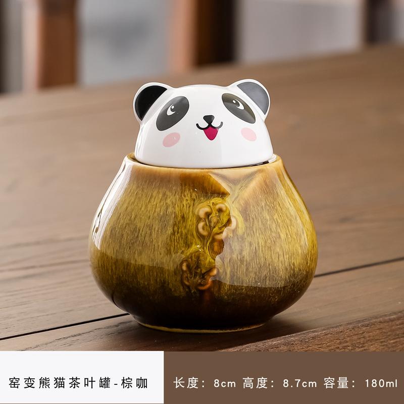 Tea Canister Panda Ceramic Storage Tank Creative Cute Tea Table Ornaments Living Room Coffee Table Decoration