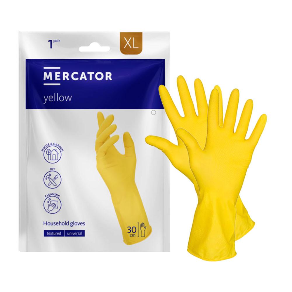Ideall Yellow Latex Rubber Gloves Household 1 Pair