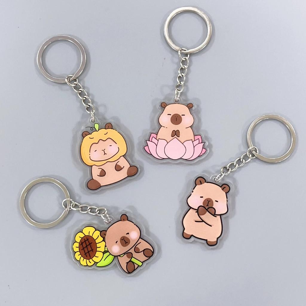 Kapibala Keychain Acrylic Creative Cute Capybara Creative Small Gift Bag Accessories Can Be Wholesale Fashion Toys Anime Cartoon