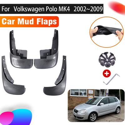 4 stücke Anti-splash Kotflügel Für Volkswagen VW Polo MK4 4 9N 2002 ~ 2009 Auto Splash Schutz Vorne hinten Kotflügel Auto Zubehör