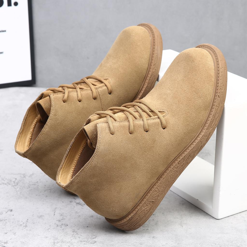 Martin Boots Men's Fur Ruffian Handsome Retro Versatile British Wind Help Tooling Boots Genuine Leather Warm Velvet Leather Boots