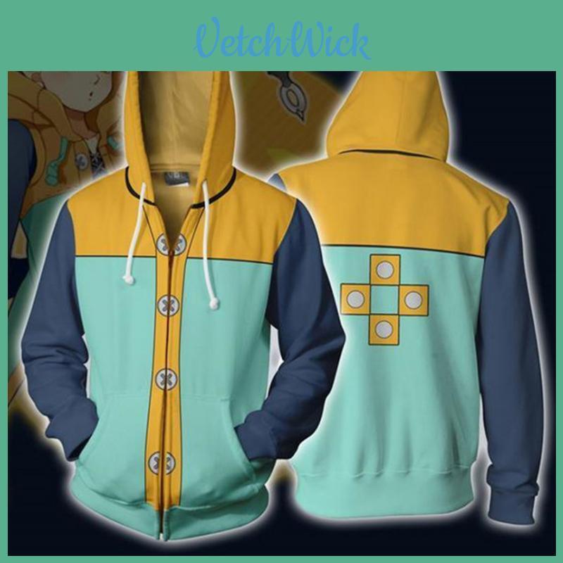 Luxurious Seven Deadly Sins Grizzly's Sin King/harlequin Hoodie For Cosplay Enthusiasts