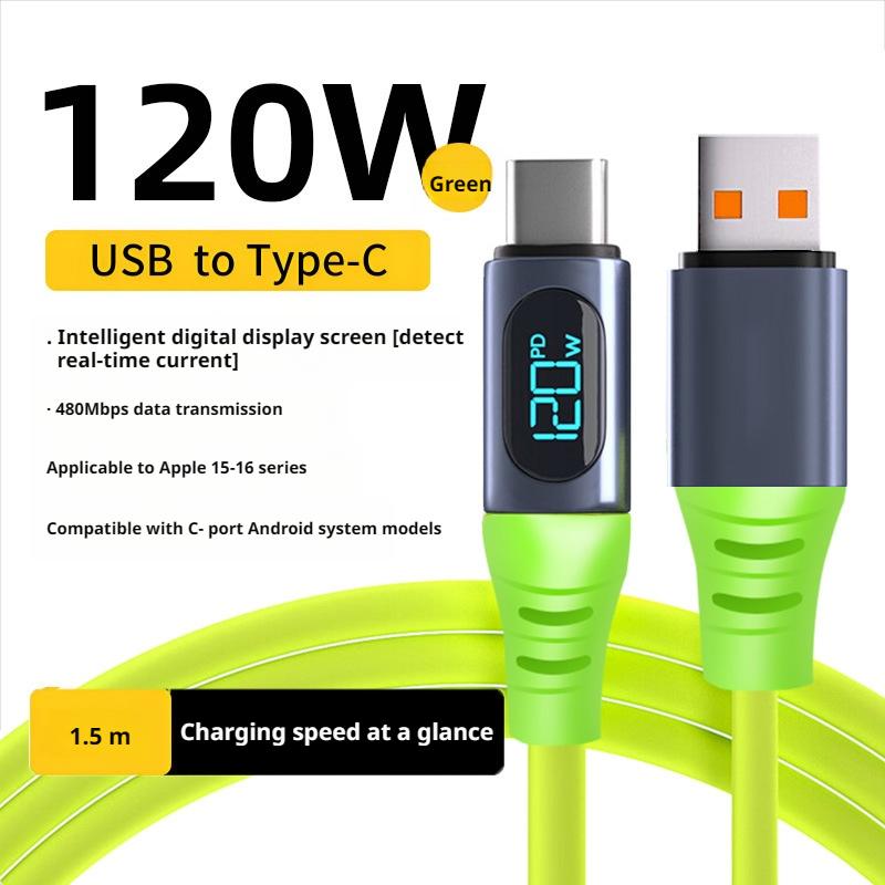 

Intelligent Digital Type-C Data Cable Supports Multiple Power Levels 30W/120W/240W Accessories